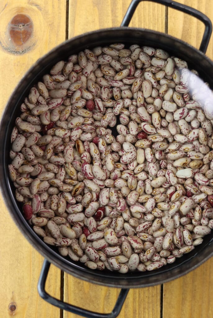 How to soak dried beans before cooking them - beans soaked in twice as much water